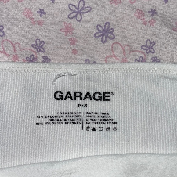 Garage cropped white spaghetti strap tank top - Picture 3 of 3